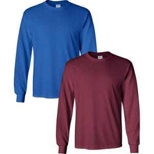 imageGildan Adult DryBlend Long Sleeve TShirt Style G8400 2Pack1 Royal  1 Maroon