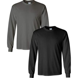 imageGildan Adult DryBlend Long Sleeve TShirt Style G8400 2PackCharcoalblack