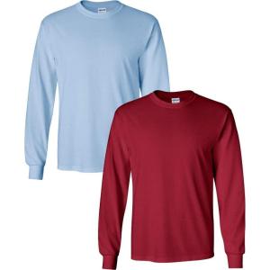 imageGildan Adult DryBlend Long Sleeve TShirt Style G8400 2PackLightbluecardinal