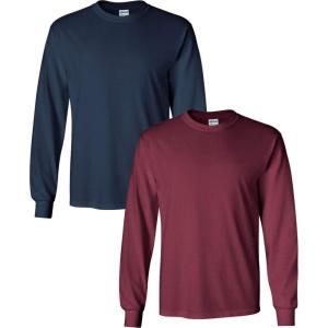 imageGildan Adult DryBlend Long Sleeve TShirt Style G8400 2PackMaroonNavy