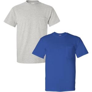 imageGildan Unisex Adult Ultra Cotton TShirt with Pocket Style G2300 2Pack1 Ash  1 Royal