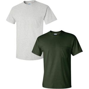 imageGildan Unisex Adult Ultra Cotton TShirt with Pocket Style G2300 2PackAshForest