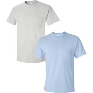 imageGildan Unisex Adult Ultra Cotton TShirt with Pocket Style G2300 2PackAshLightblue