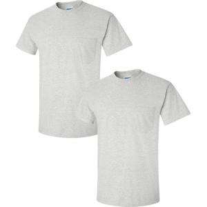 imageGildan Unisex Adult Ultra Cotton TShirt with Pocket Style G2300 2PackGrey