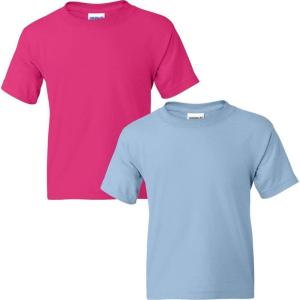 imageGildan Youth DryBlend TShirt Style G8000B 2Pack1 Light Blue  1 Heliconia