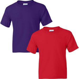 imageGildan Youth DryBlend TShirt Style G8000B 2Pack1 Purple  1 Red