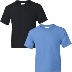imageGildan Youth DryBlend TShirt Style G8000B 2PackBlackcarolina Blue