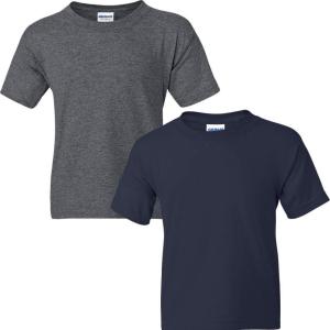 imageGildan Youth DryBlend TShirt Style G8000B 2PackDark Heathernavy