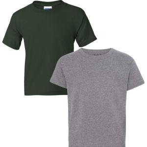 imageGildan Youth DryBlend TShirt Style G8000B 2PackForest Greengraphite Heather