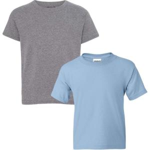 imageGildan Youth DryBlend TShirt Style G8000B 2PackGraphite Heatherlight Blue