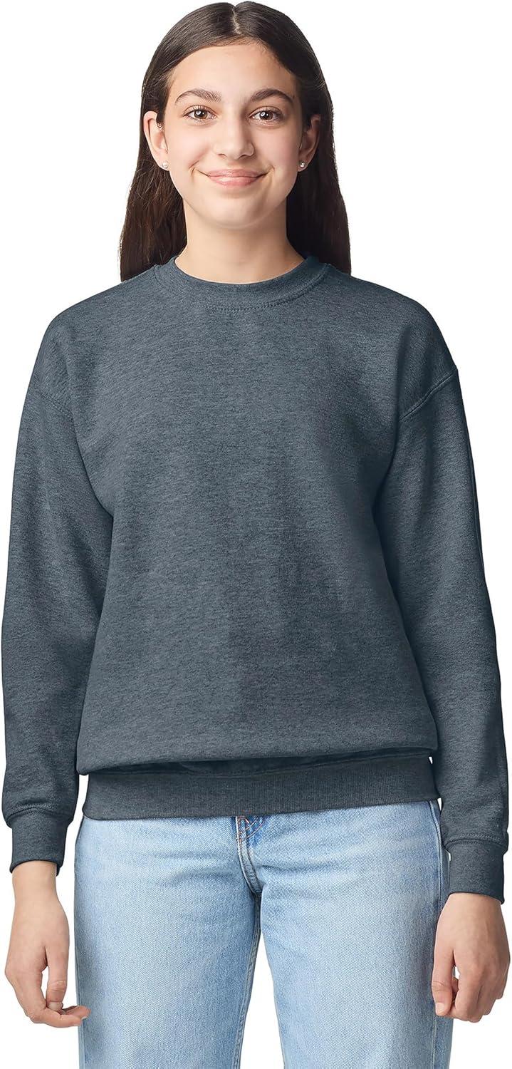 imageGildan unisexchild Fleece Crewneck Sweatshirt Style G18000bDark Heather