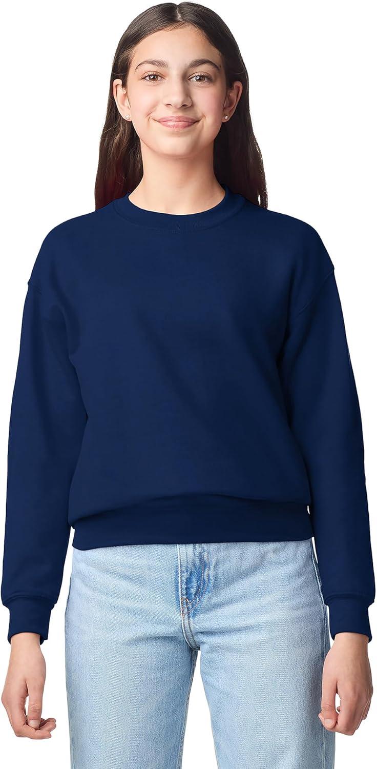 imageGildan unisexchild Fleece Crewneck Sweatshirt Style G18000bNavy