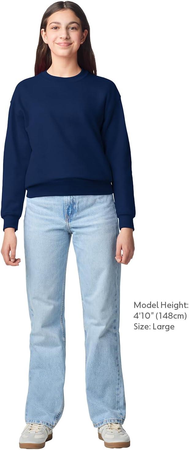 imageGildan unisexchild Fleece Crewneck Sweatshirt Style G18000bNavy