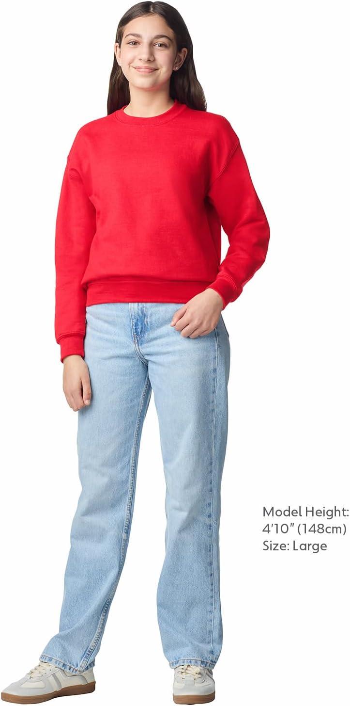 imageGildan unisexchild Fleece Crewneck Sweatshirt Style G18000bRed