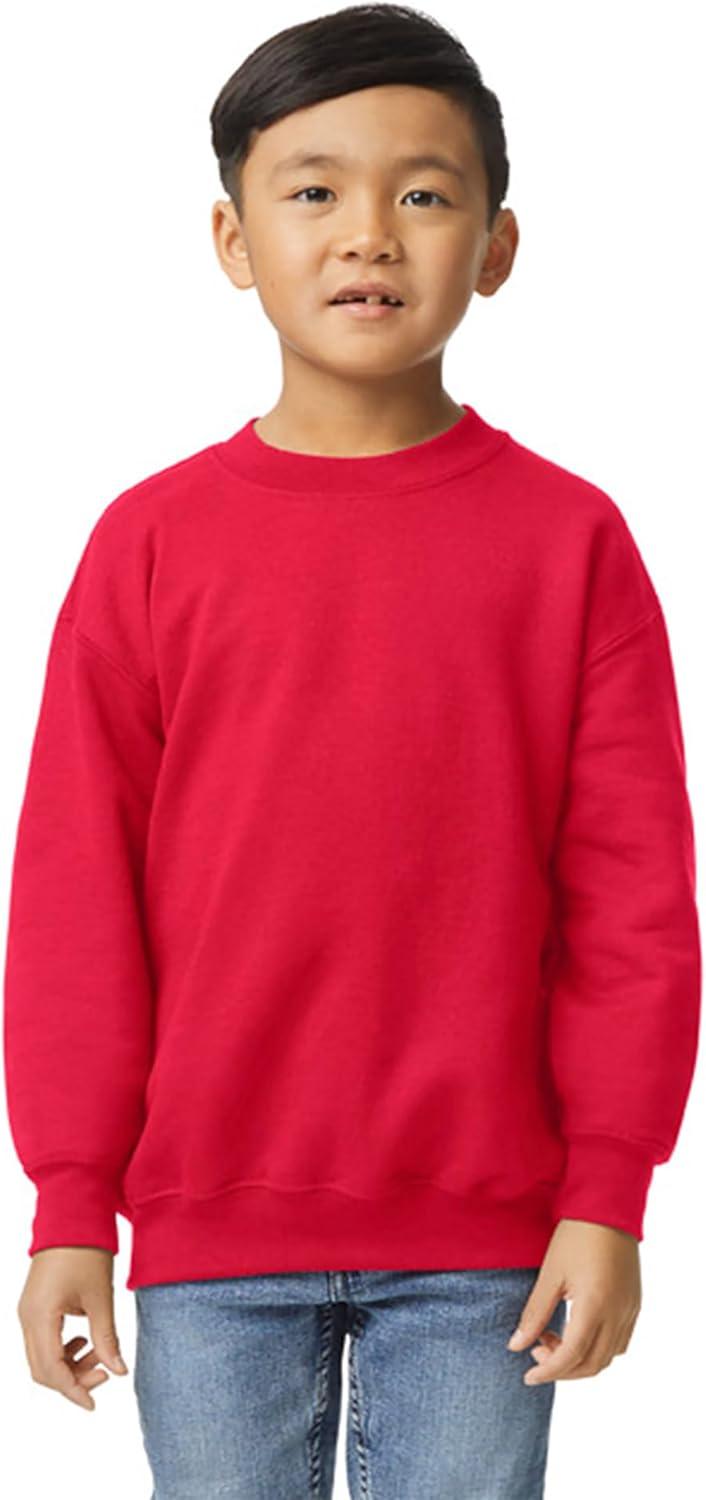 imageGildan unisexchild Fleece Crewneck Sweatshirt Style G18000bRed