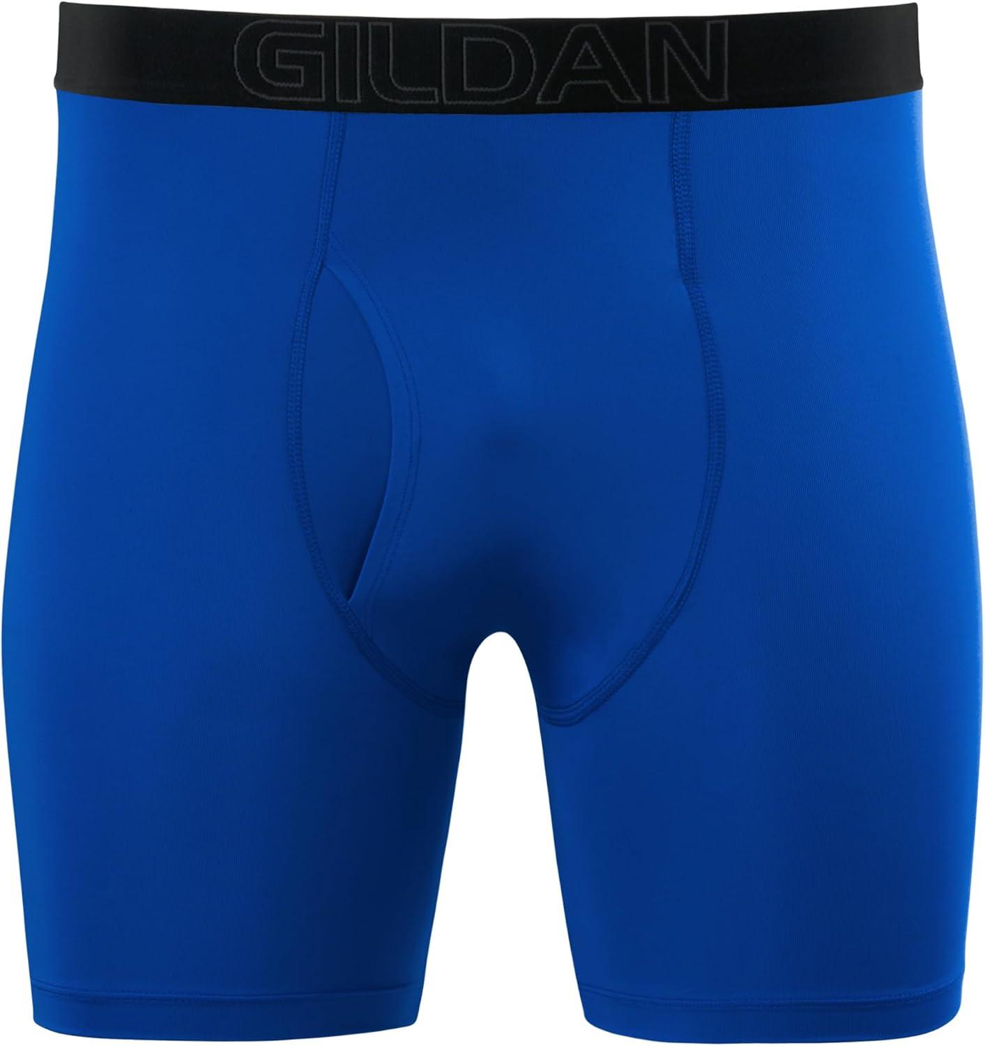 imageGildan Mens Performance Underwear Boxer BriefsBlackNavyRoyal 5pack