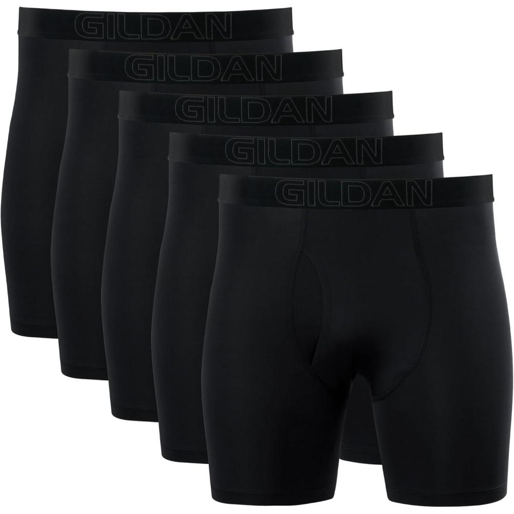 imageGildan Mens Performance Underwear Boxer BriefsBlack 5pack