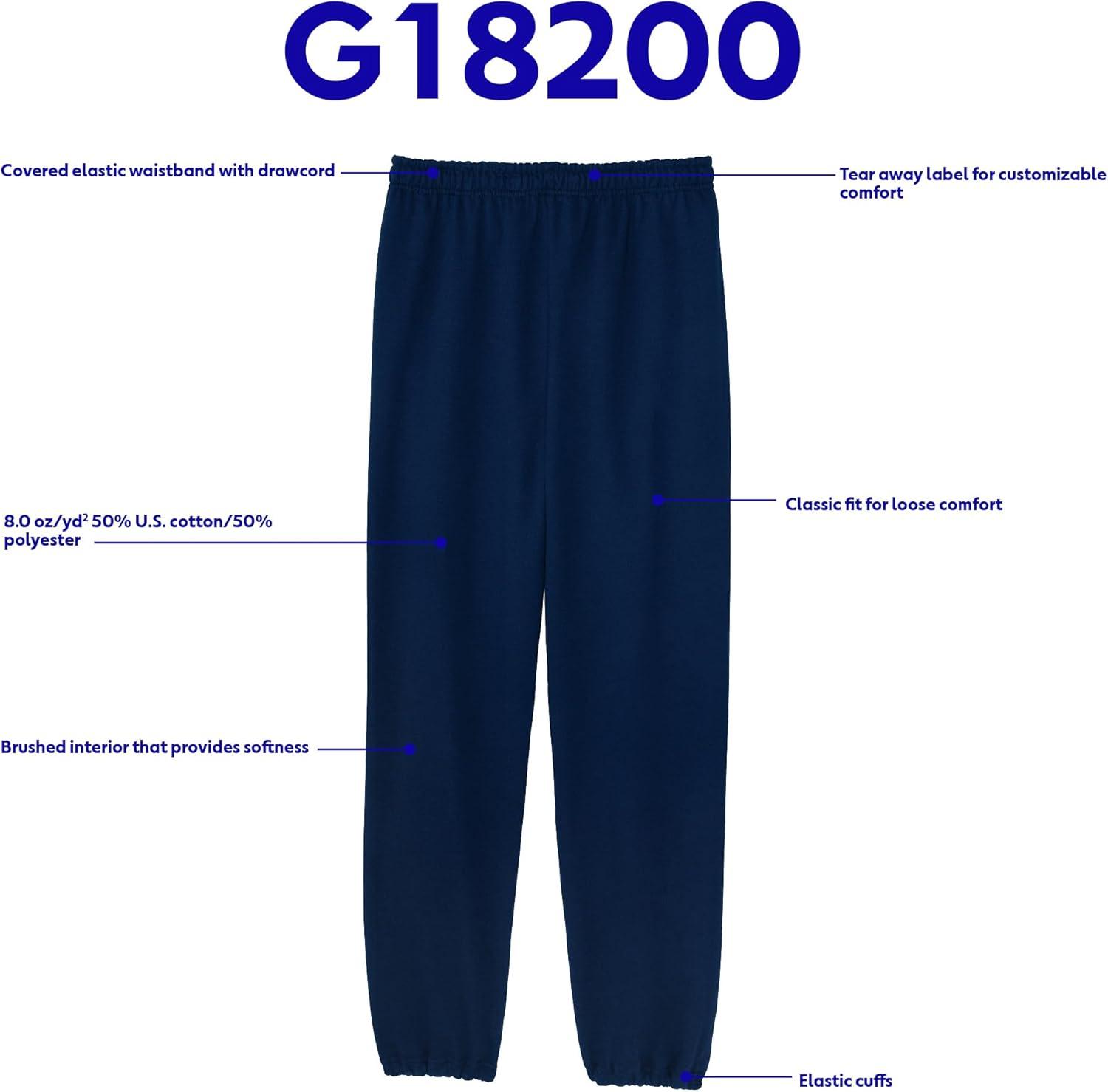 imageGildan Adult Fleece Elastic Bottom Sweatpants Style G18200Sand