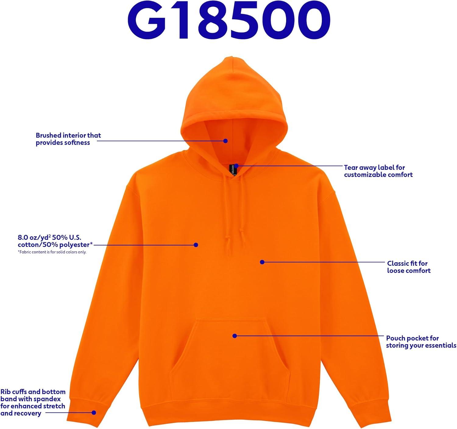 imageGildan Adult Fleece Hoodie Sweatshirt Style G18500 MultipackAsh 1pack