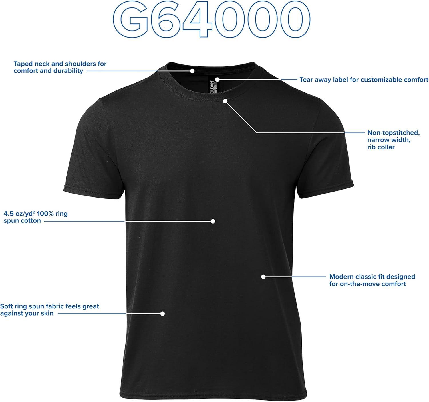 imageGildan Adult Softstyle Cotton TShirt Style G64000 MultipackBlack  Case of 36