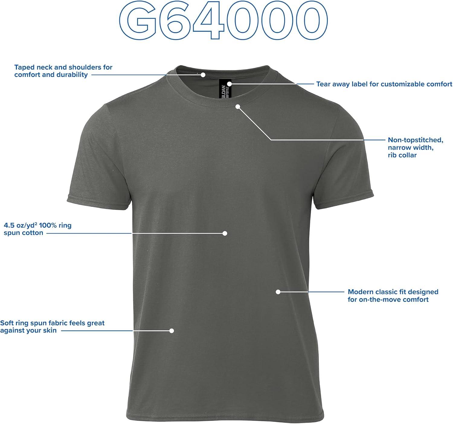 imageGildan Adult Softstyle Cotton TShirt Style G64000 MultipackCharcoal  Case of 72