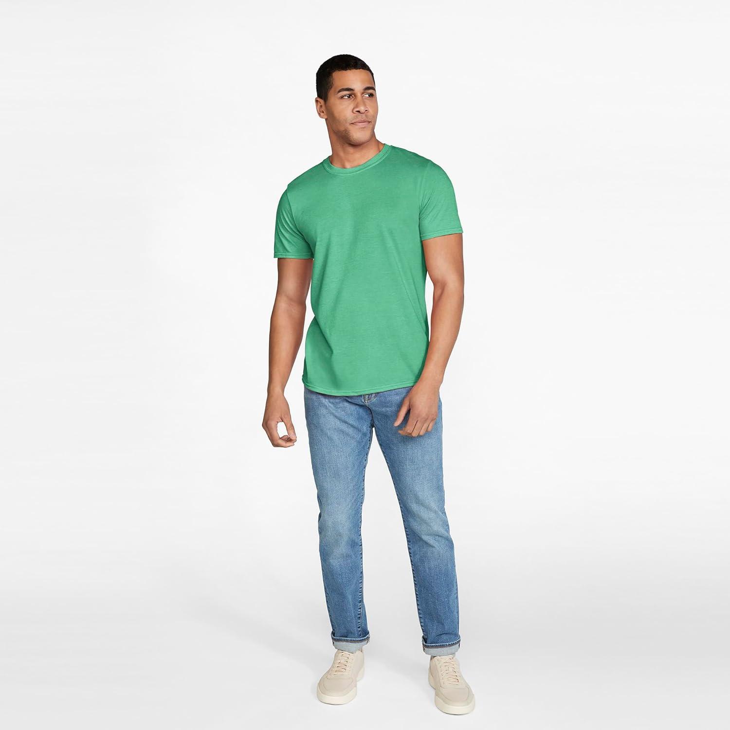 imageGildan Adult Softstyle Cotton TShirt Style G64000 MultipackHeather Irish Green 2pack
