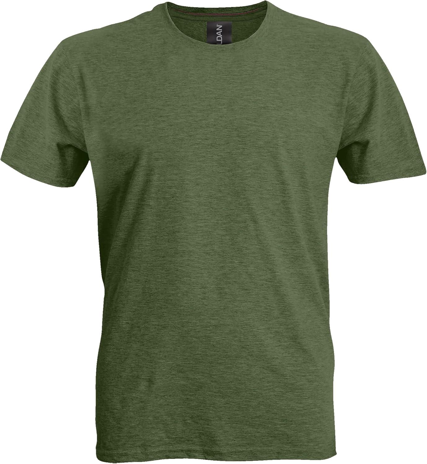 imageGildan Adult Softstyle Cotton TShirt Style G64000 MultipackHeather Military 2pack