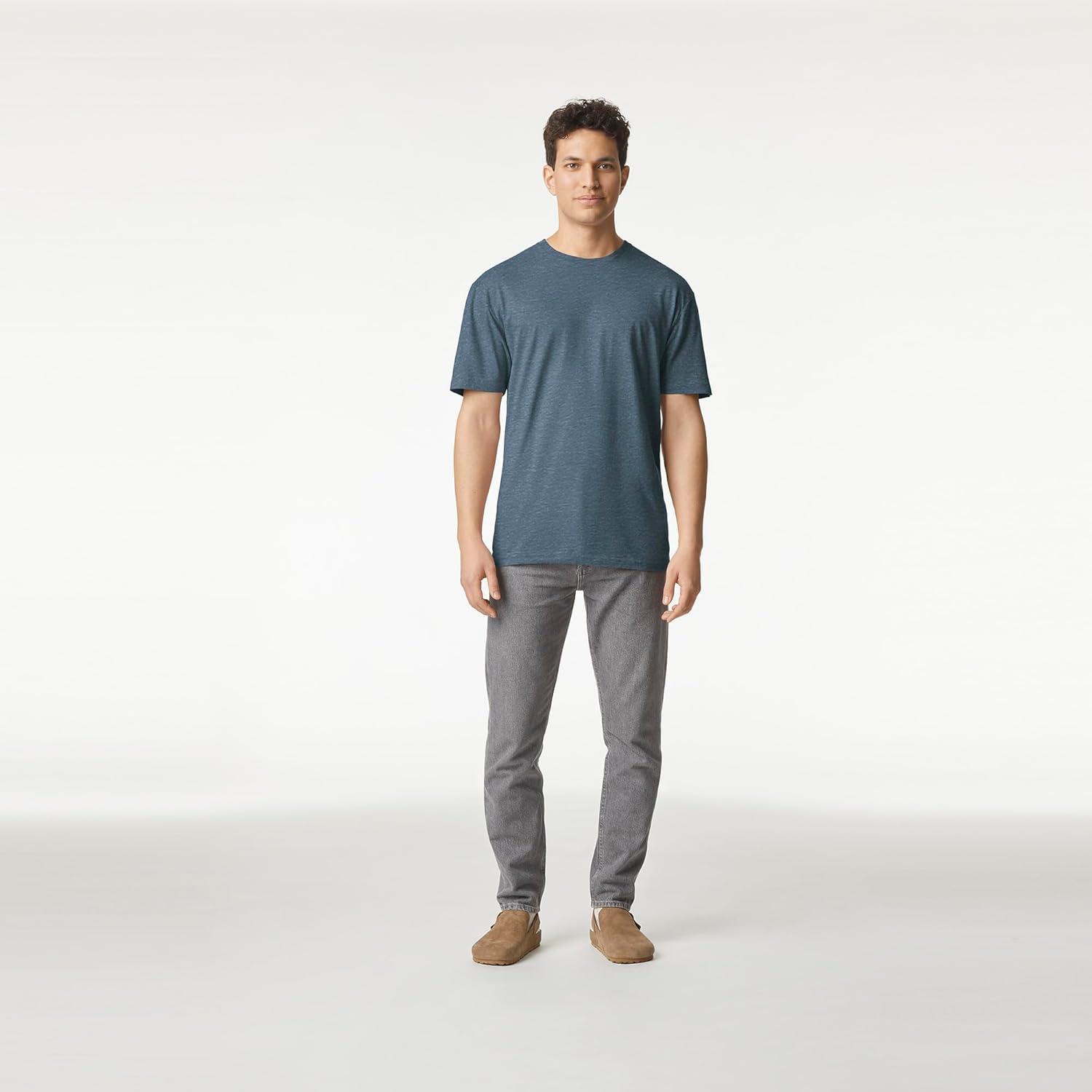 imageGildan Adult Softstyle Cotton TShirt Style G64000 MultipackHeather Navy 2pack