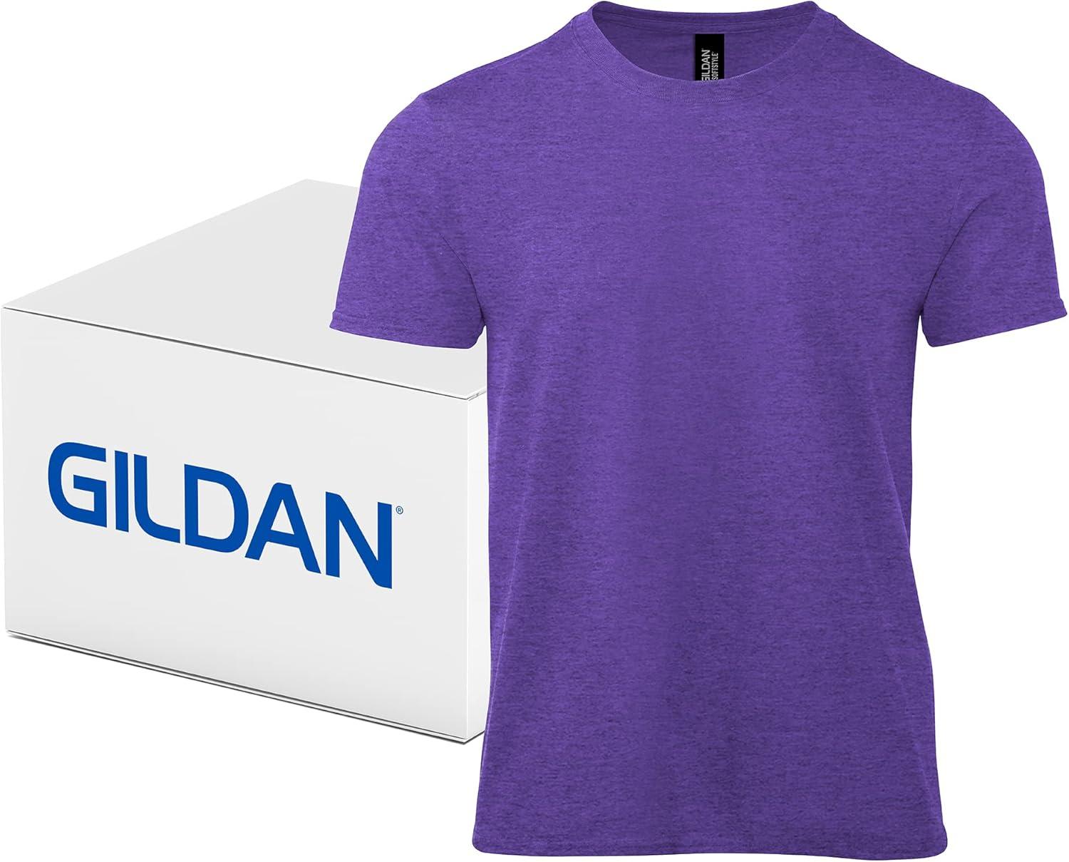 imageGildan Adult Softstyle Cotton TShirt Style G64000 MultipackHeather Purple  Case of 36