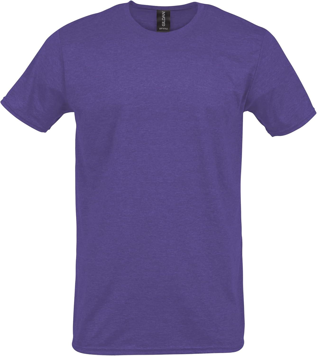 imageGildan Adult Softstyle Cotton TShirt Style G64000 MultipackHeather Purple 2pack