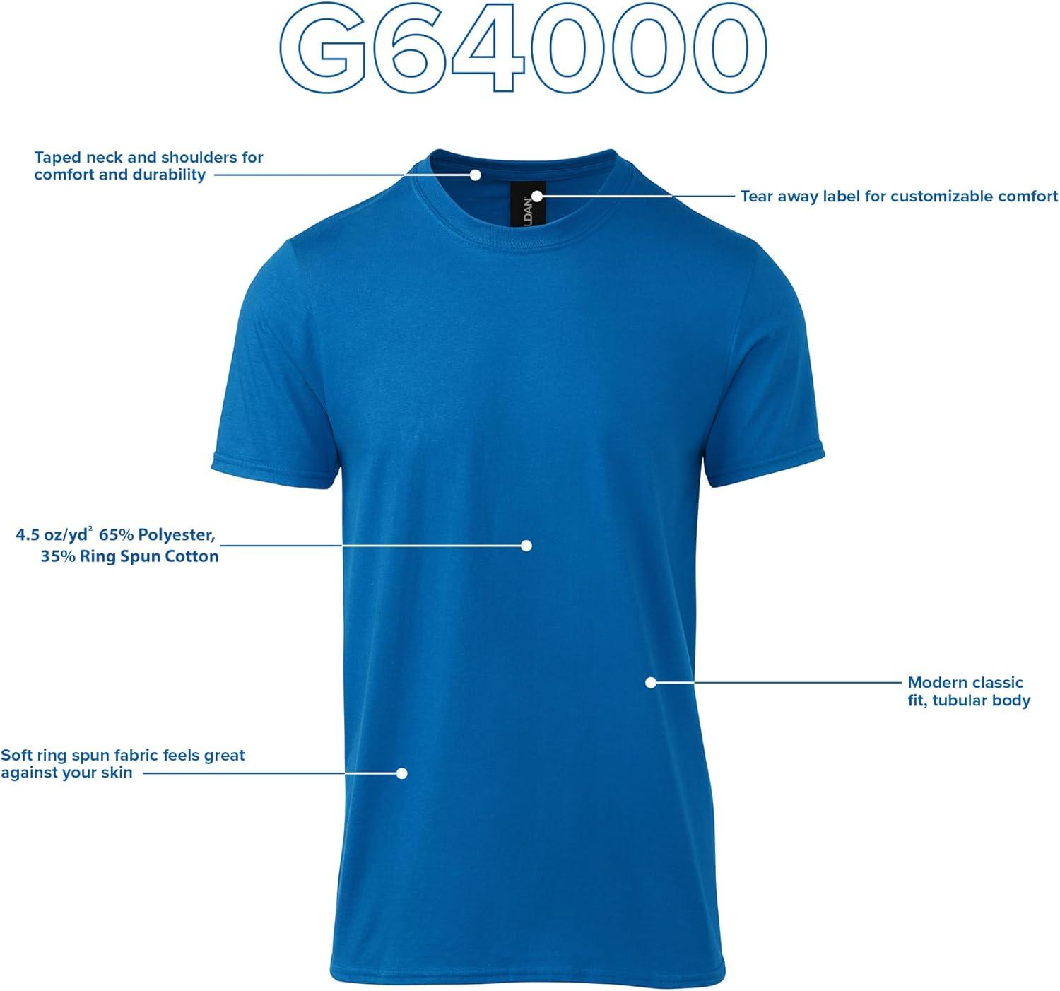 imageGildan Adult Softstyle Cotton TShirt Style G64000 MultipackHeather Royal 12pack