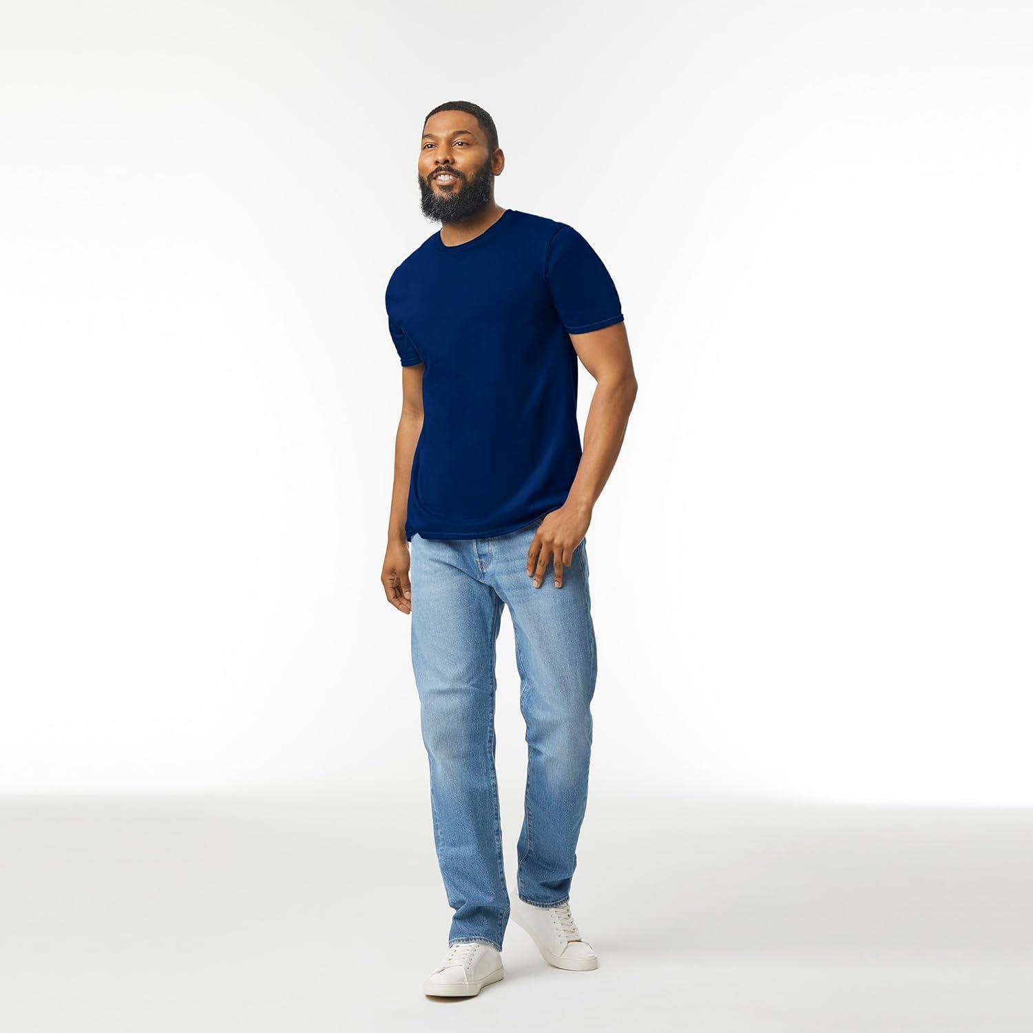 imageGildan Adult Softstyle Cotton TShirt Style G64000 MultipackNavy 2pack