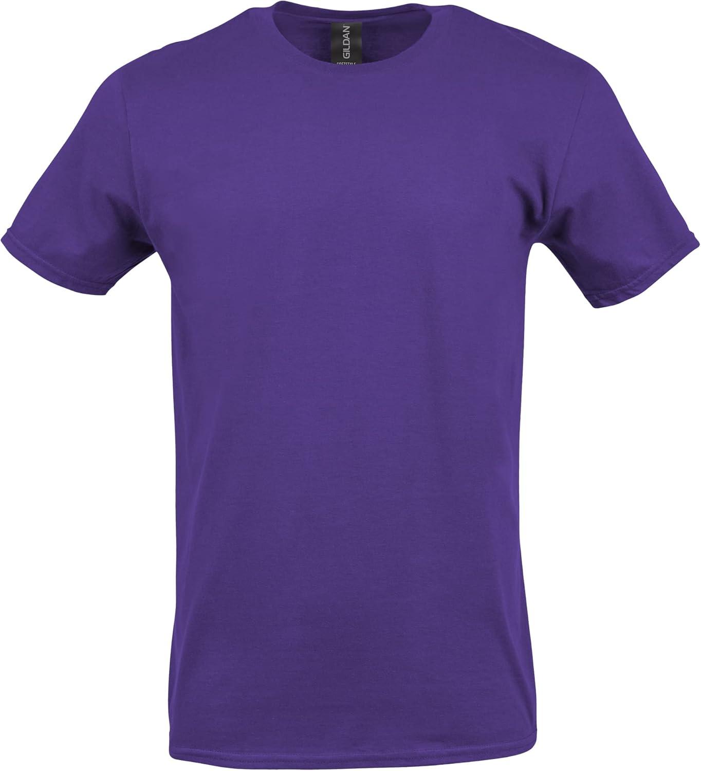 imageGildan Adult Softstyle Cotton TShirt Style G64000 MultipackPurple 2pack