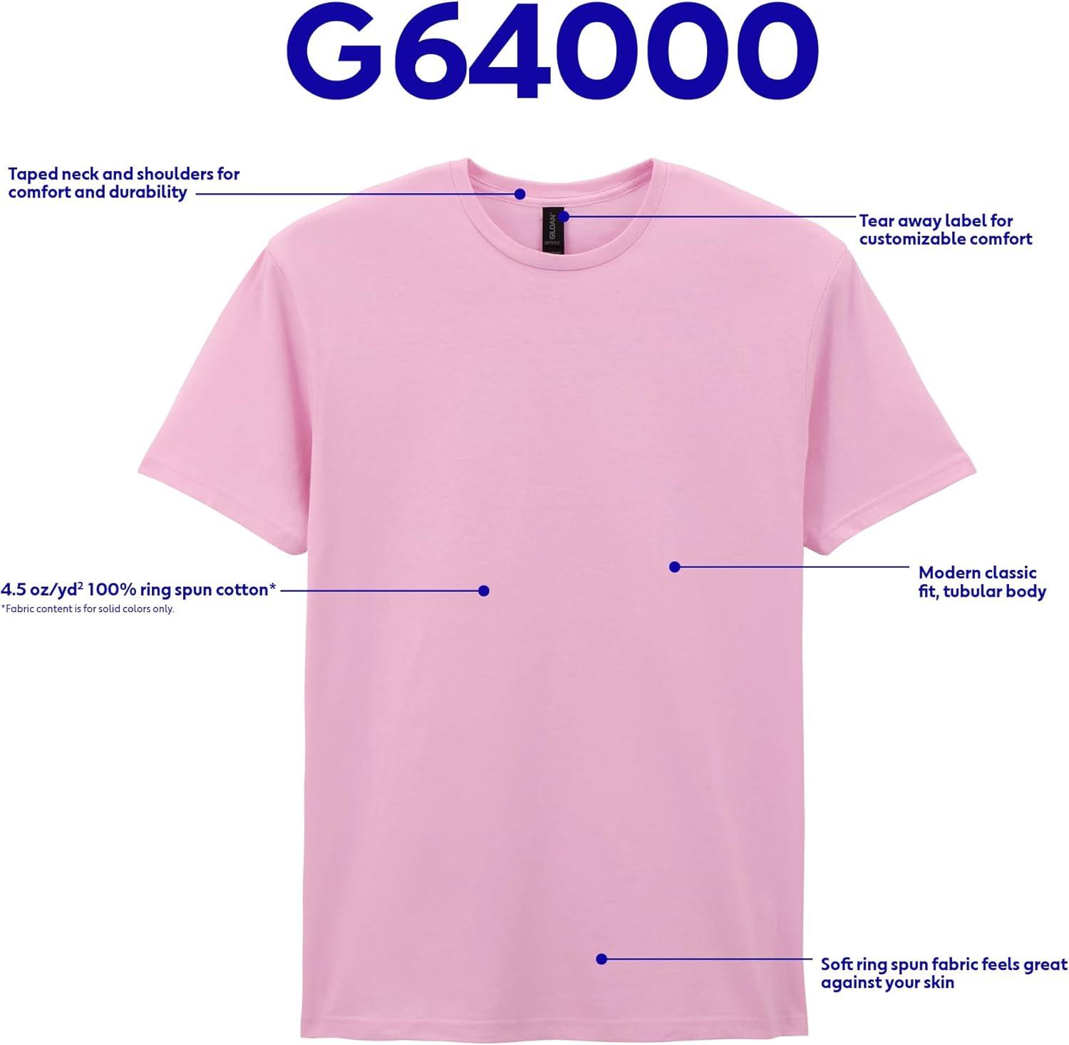 imageGildan Adult Softstyle Cotton TShirt Style G64000 MultipackSand 2pack