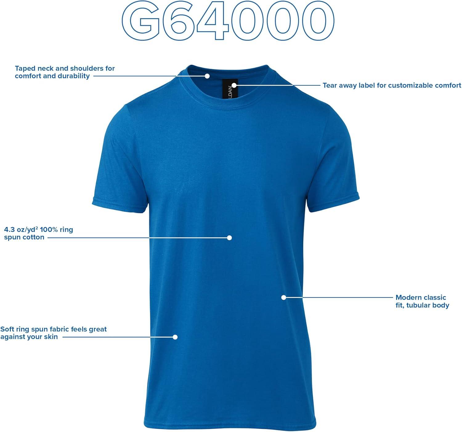 imageGildan Adult Softstyle Cotton TShirt Style G64000 MultipackSapphire 2pack