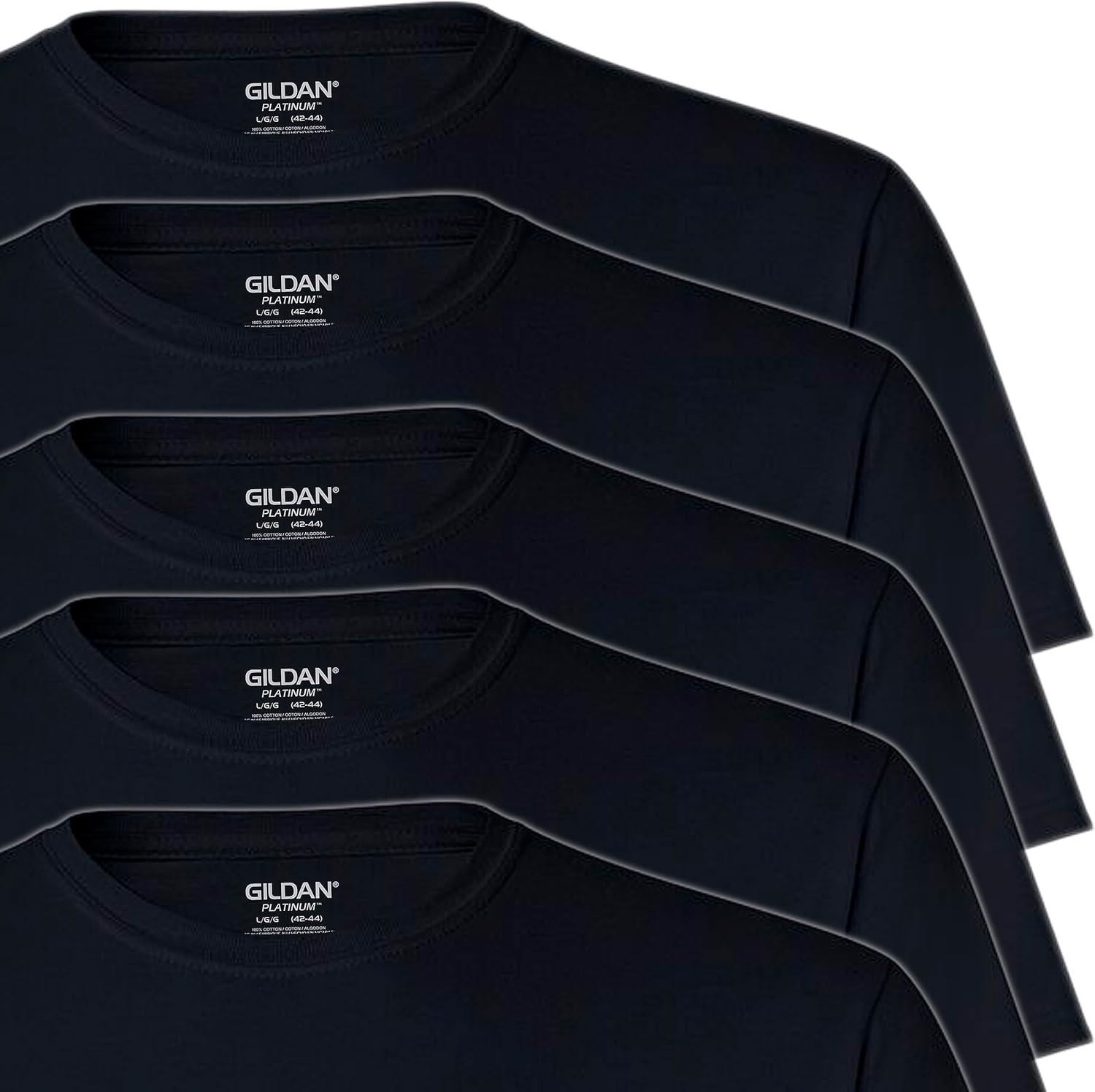 imageGildan Mens Crew TShirts Multipack Style G1100Black 5pack