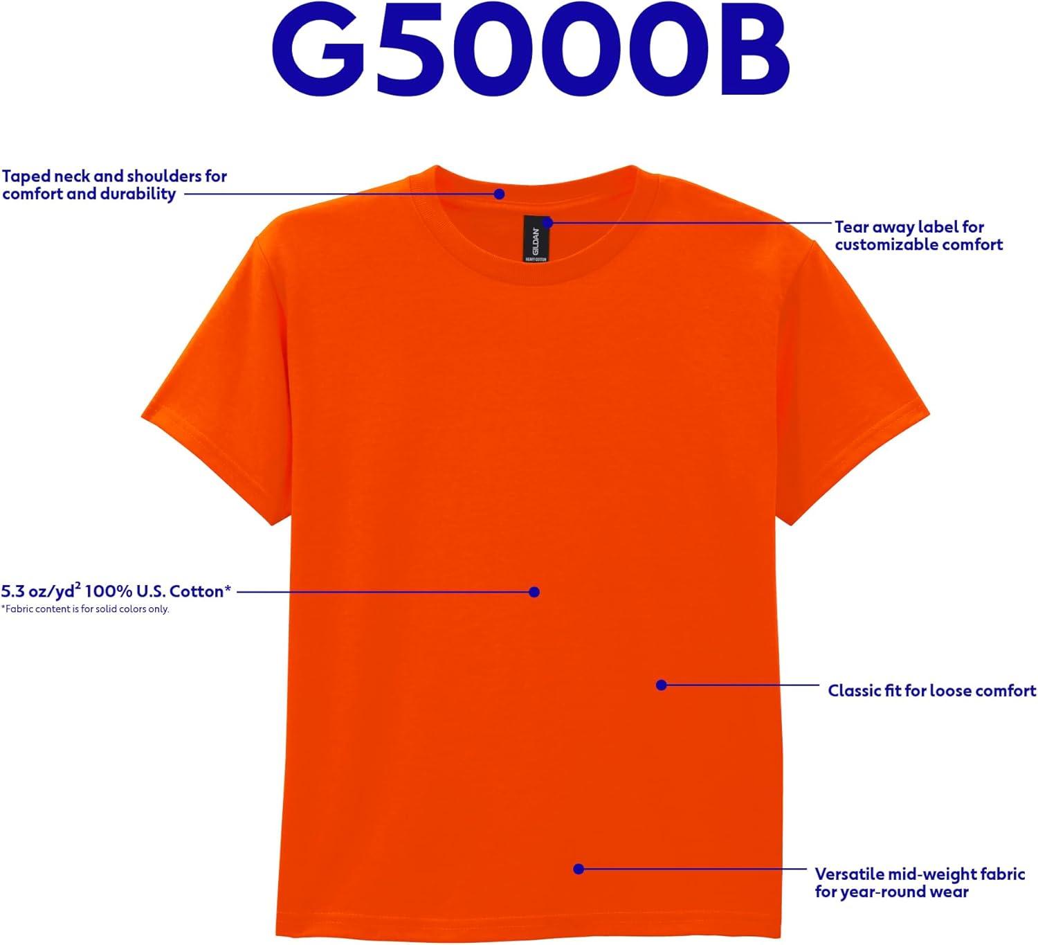 imageGildan Youth Heavy Cotton TShirt Style G5000B 2Pack Sport Grey Large