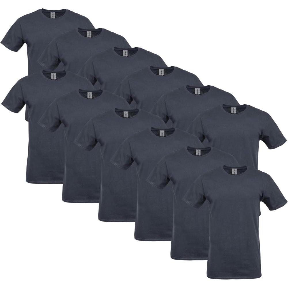 imageGildan Adult Softstyle Cotton TShirt Style G64000 MultipackBlack 12pack