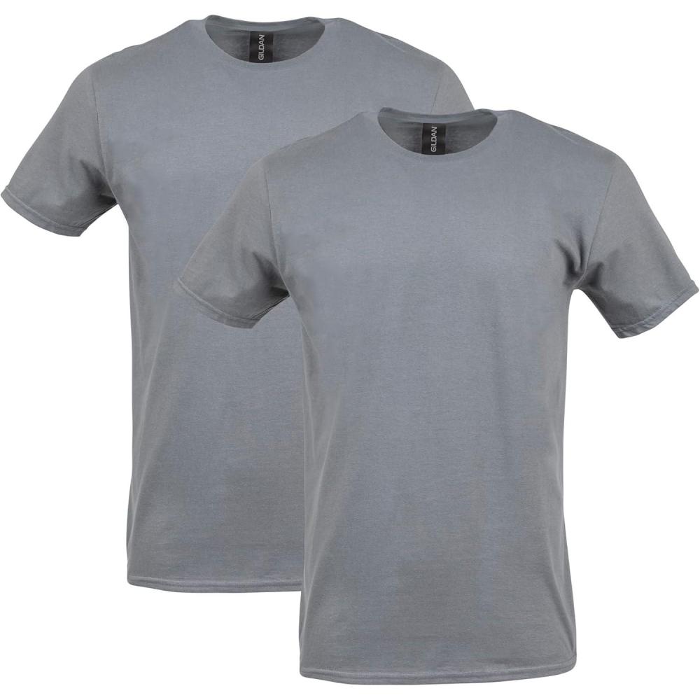 imageGildan Adult Softstyle Cotton TShirt Style G64000 MultipackCharcoal 2pack