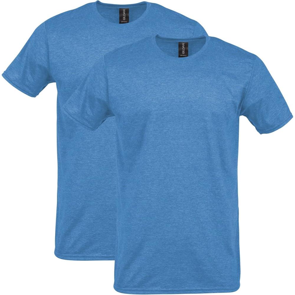 imageGildan Adult Softstyle Cotton TShirt Style G64000 MultipackHeather Sapphire 2pack