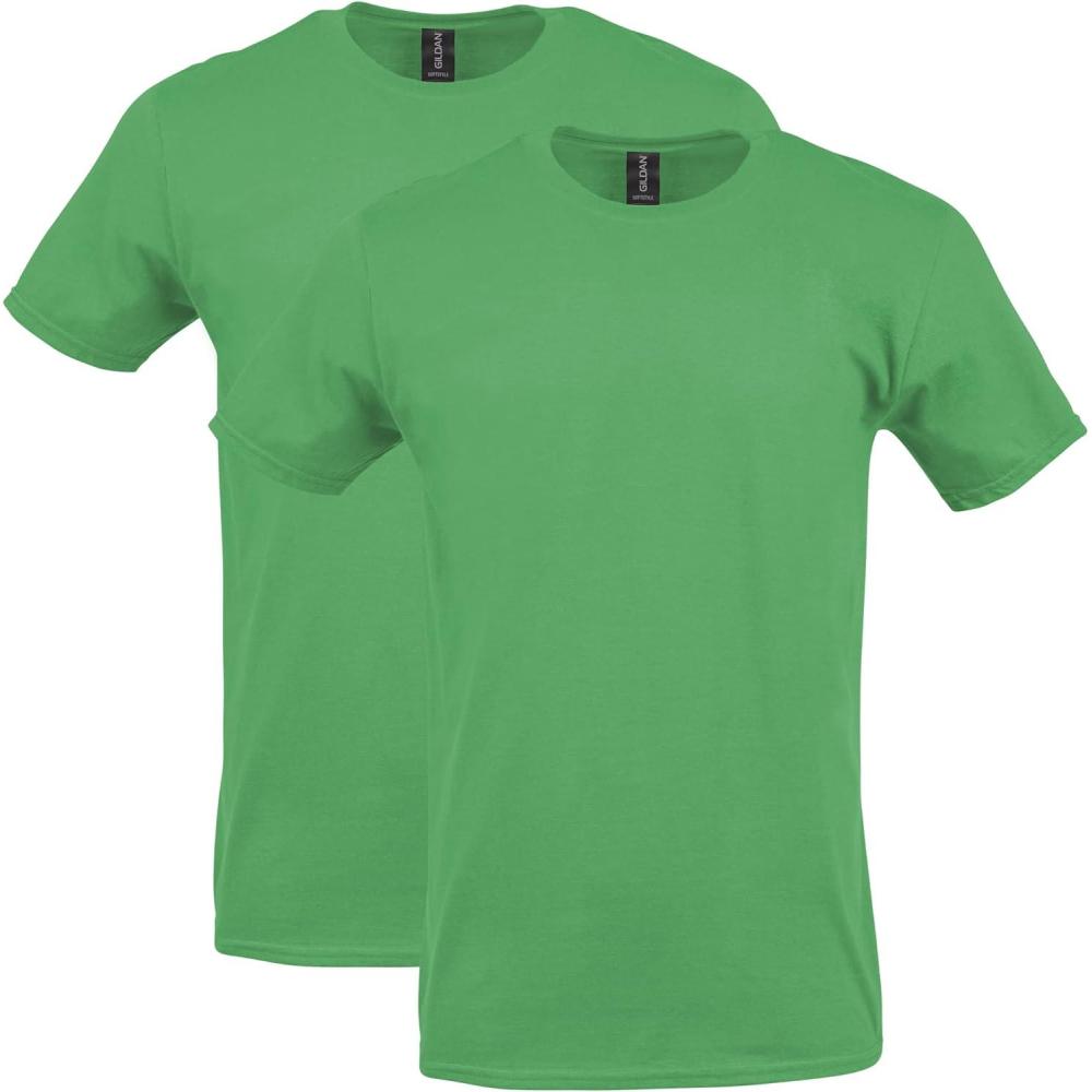 imageGildan Adult Softstyle Cotton TShirt Style G64000 MultipackIrish Green 2pack