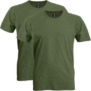 imageGildan Adult Softstyle Cotton TShirt Style G64000 MultipackHeather Military 2pack
