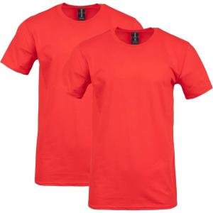 imageGildan Adult Softstyle Cotton TShirt Style G64000 MultipackRed 2pack