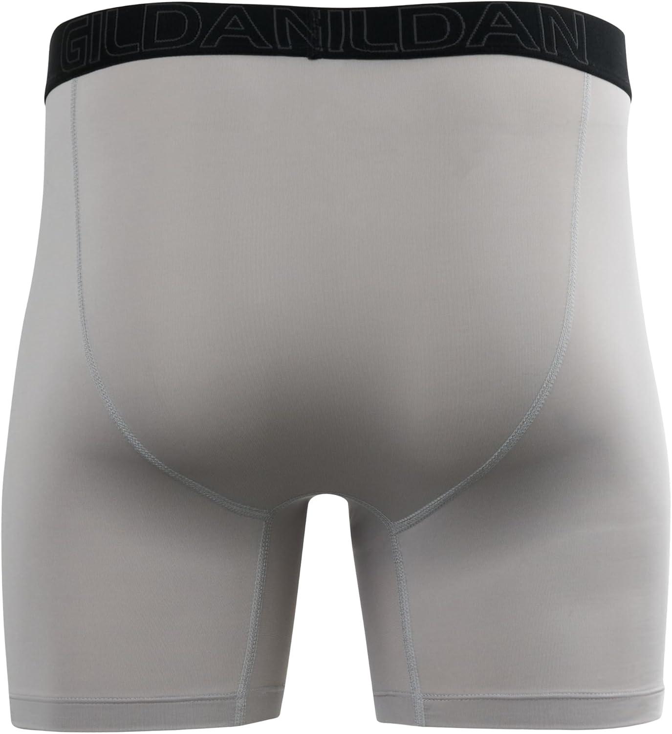 imageGildan mens Performance Underwear Boxer BriefsBlackCharcoalOpal Grey 6pack