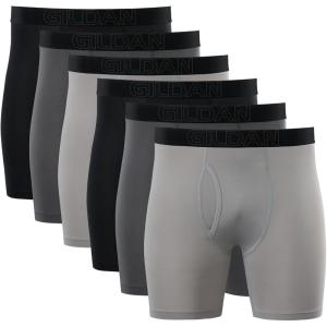 imageGildan mens Performance Underwear Boxer BriefsBlackCharcoalOpal Grey 6pack