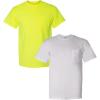 image:imageGildan Adult Ultra Cotton TShirt with Pocket Style G2300 2Pack1 Safety Green  1 White