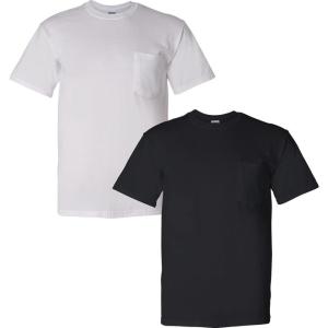 image:imageGildan Adult Ultra Cotton TShirt with Pocket Style G2300 2PackBlack  White