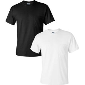 image:imageGildan Adult Ultra Cotton TShirt with Pocket Style G2300 2PackBlackWhite