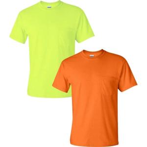 image:imageGildan Adult Ultra Cotton TShirt with Pocket Style G2300 2PackSafetygreenSafetyorange