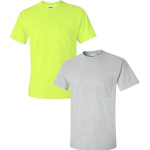 image:imageGildan Adult Ultra Cotton TShirt with Pocket Style G2300 2PackSafetygreenSportgrey